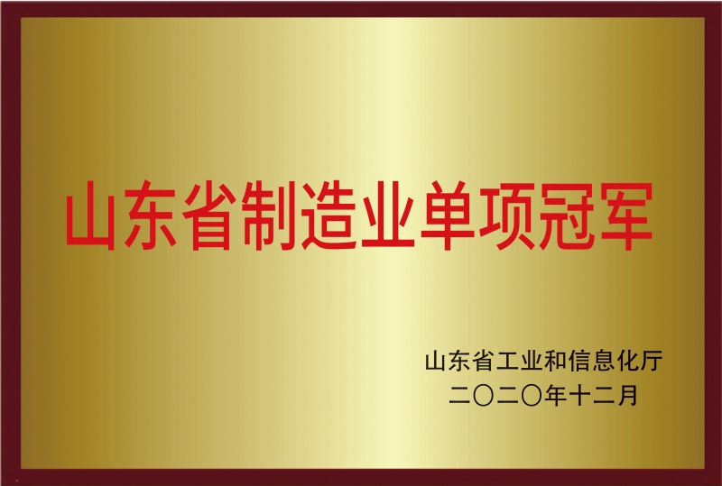山东省制造业单项冠军